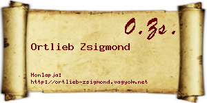 Ortlieb Zsigmond névjegykártya